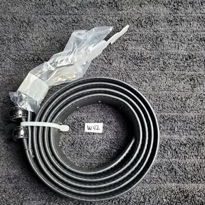 Men's Leather Belt | Size: 48 | Color: Black | 1-Sided | SKU: W-42 | RRR Belts